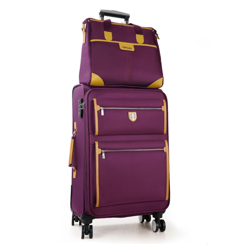 Commercial universal wheels trolley luggage travel bag luggage oxford fabric canvas box general 14 22 24