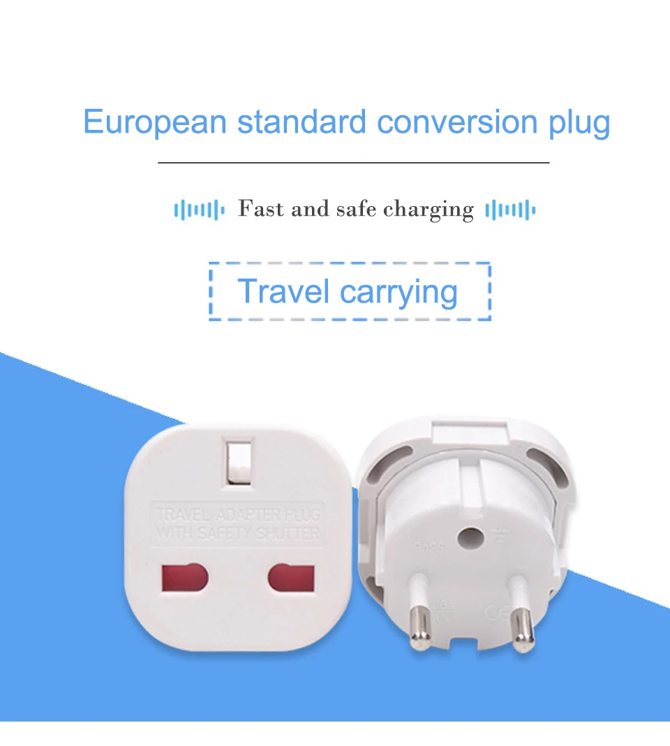UK to European Euro EU AC Travel Charger Adapter Plug Outlet Converter Adapter power conversion plug Universal mobile phone (1)