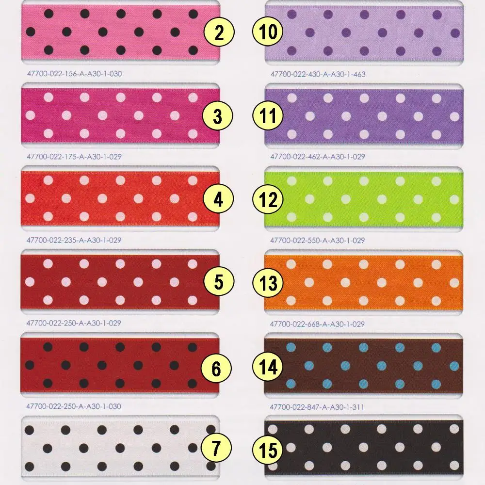 22 MM Satin Printed 7 Polka Dots Ribbon Wedding Decoration DIY Tape Gift Handmade Bow Hair Accessories | Дом и сад