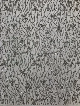 

5 Yards/lot new style tulle net lace with glitter african lace fabric J-72841 for wedding dress