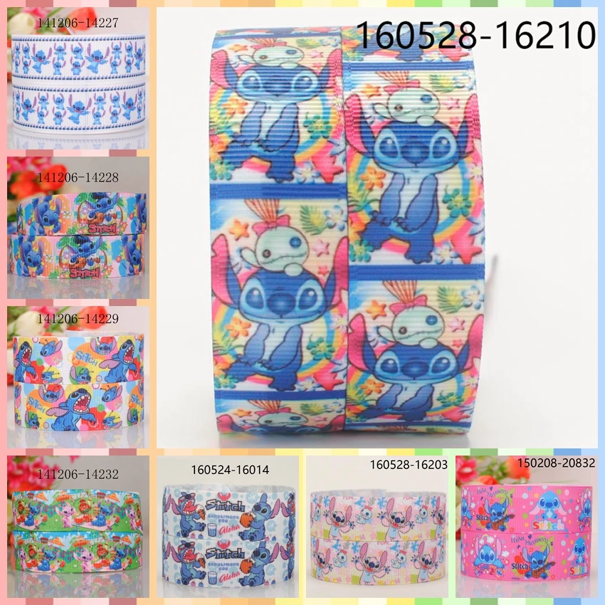 

10yards -different sizes -lively cartoon Stitch ribbon printed Grosgrain ribbon