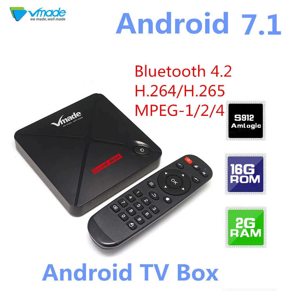 V9 PRO TV Box Android 7.1 Amlogic S912 2GB 16GB Bluetooth 4.2 H.264/H.265 MPEG-1/2/4 support 2.4G 5G Wireless WIFI Set Top Box V9 PRO TV Box Android 7.1 Amlogic S912 2GB 16GB Bluetooth 4.2 H.264/H.265 MPEG-1/2/4 support 2.4G 5G Wireless WIFI Set Top Box
