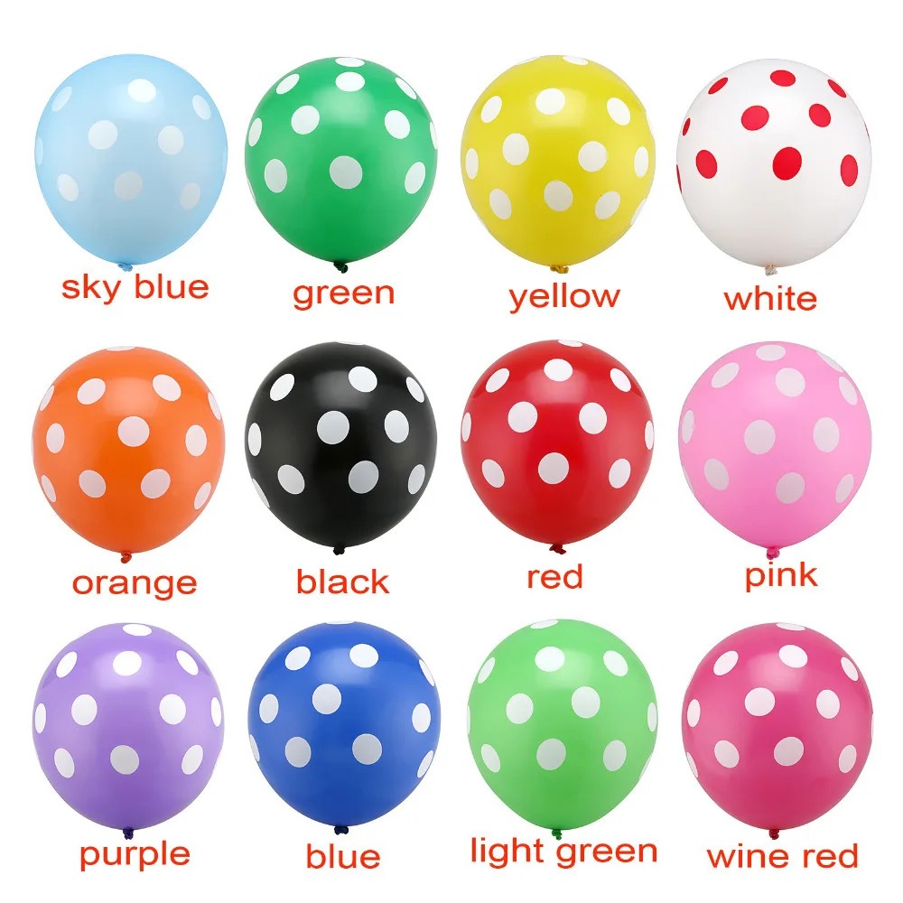 

100pc 12 inch Latex Polka Dots Balloons Wedding Birthday Balloons Decoration Globos Party Ballon palloncini anniversaire Kid Toy