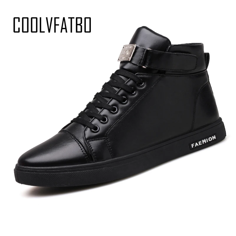 

COOLVFATBO Men Vulcanize Shoes Mens Lace Up Fashion Shoes Men's Spring Autumn High Top Shoes