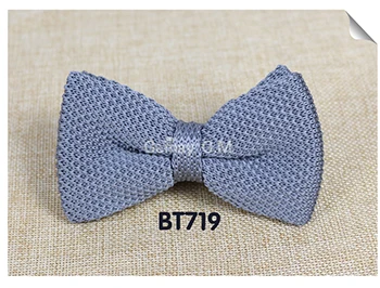 New Men Solid Knitted Bowtie Bow Tie for Mens Pre-Tied Adjustable Knit Bowtie 20 colors Free shipping - Цвет: BT719