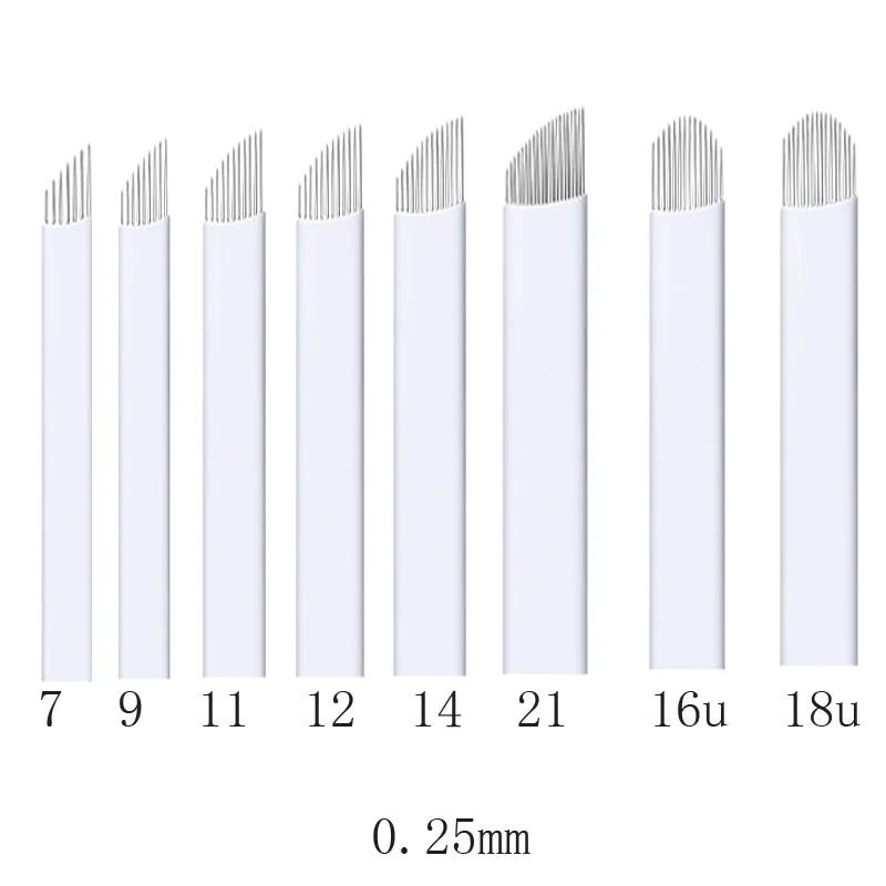 500 шт. 0,25 мм Lumina Flex 12 контактов Перманентная иглы для микроблейдинга ручка-держатель игл пигмент использование бровей татуировки перманентный макияж