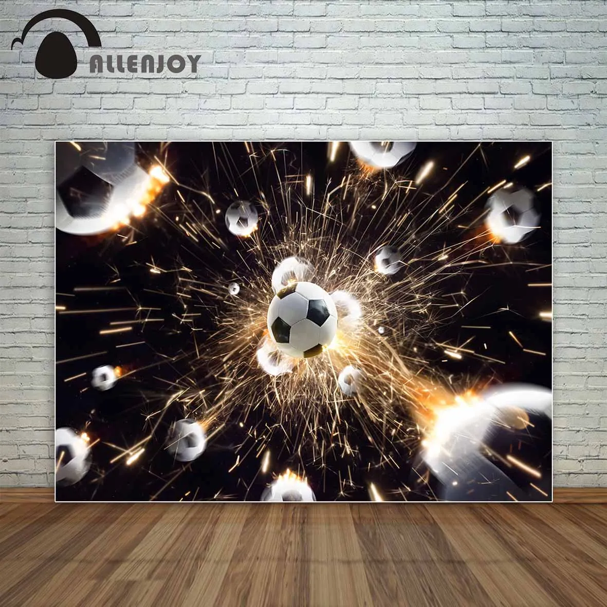Allenjoy Летающий футбол дождь черная земля Золотая Искра фон для фотосъемки