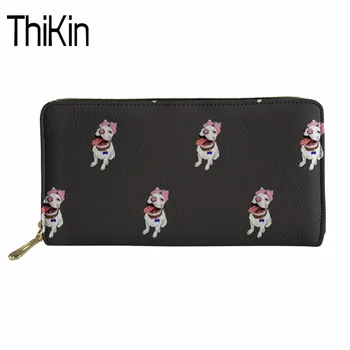 

Thikin Kawaii Bull Terriers Design Women Wallets Ladies Cute Coin Pocket Cash Wallet&Long Purse for Females Clutch Phone Pouch