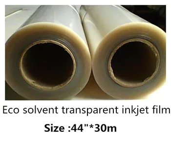 

44"*30m PET Inkjet Media Solvent Clear Film For eco solvent printer