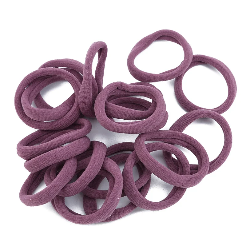 20PCS Women Girls High Elasticity Thick Rolled Towel Hair Rope Candy Solid Color Rubber Band Ring Ponytail Holder