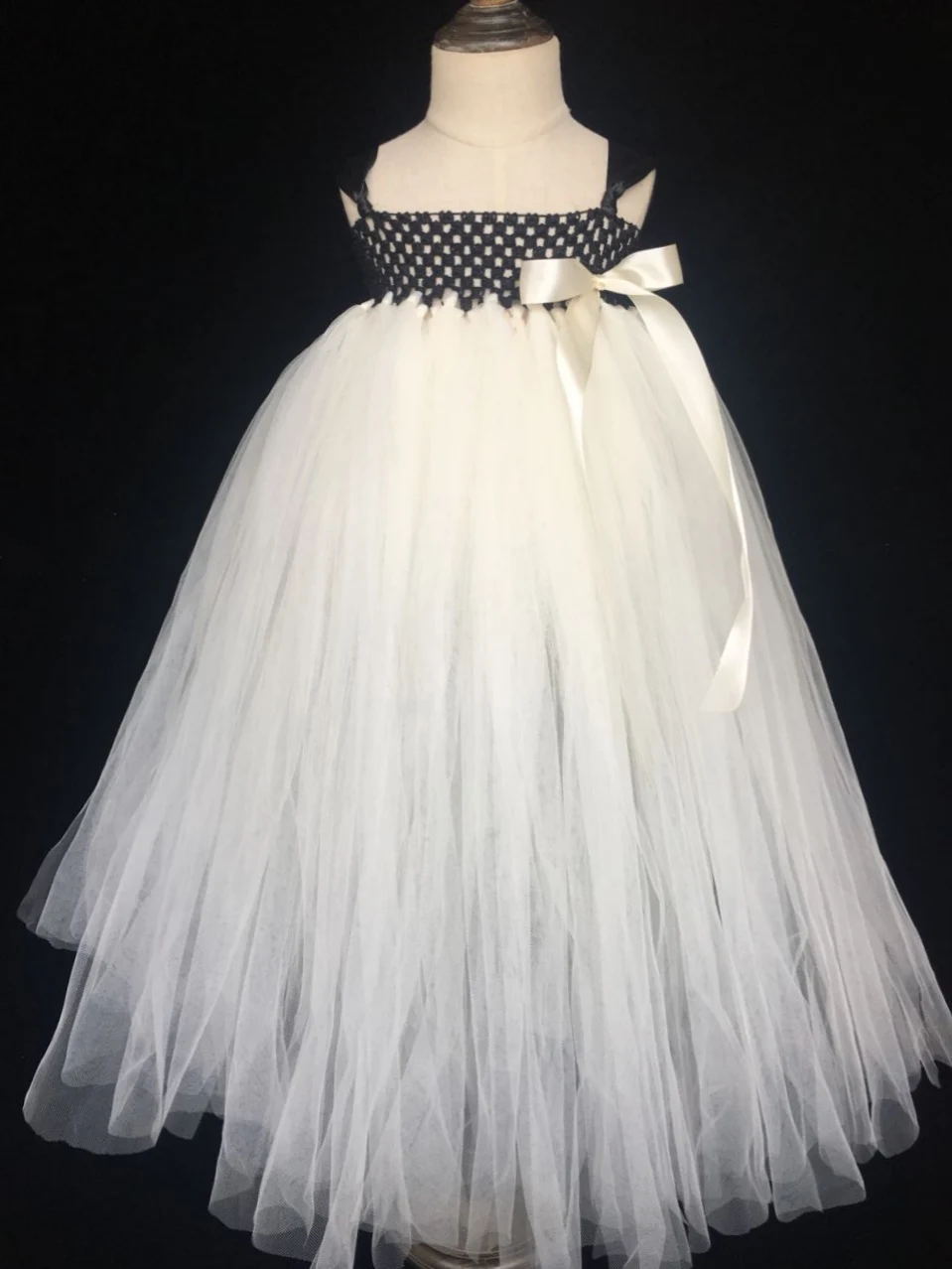 Girls Long Tutu Dress Kids Fluffy Tulle Dress Ball Gown Strap Dress