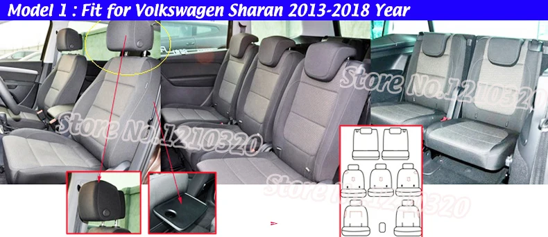 AUSFTORER натуральная кожа 3 ряда 6 и 7 чехол для сиденья для Volkswagen(VW) Sharan 2011- автомобильные чехлы для автомобильных сидений Аксессуары