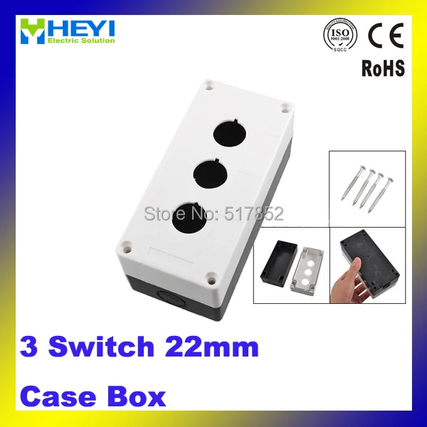 

22mm Push Button Control Station 3 Switch Protector Black White
