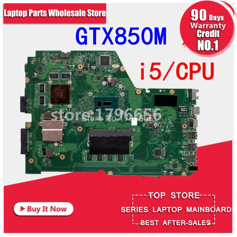

X751LK motherboard REV 2.0 i5-4210 cpu 4GB/RAM GTX850M For Asus X751L K751L X751LK X751LX laptop motherboard X751LK Mainboard OK