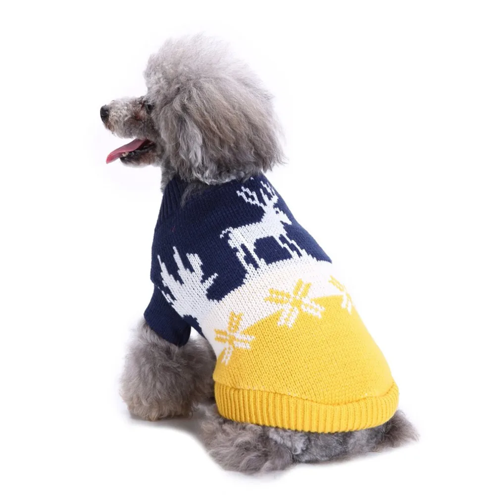 Elk Windmill Pattern Small & Medium Dog Sweaters Winter Warm Dog