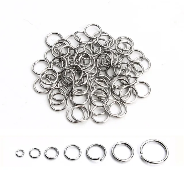 Unids/lote de anillos de lazo de acero inoxidable, varios tamaños, anillo de salto abierto de 3, 4, 5, 6, 7, 8 y 10mm, conectores para materiales de joyería DIY F3703, 200 Unids/lote de anillos de lazo de acero inoxidable, varios tamaños, anillo de salto abierto de 3, 4, 5, 6, 7, 8 y 10mm, conectores para materiales de joyería DIY F3703, 200