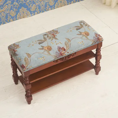 ספסל נעלי עץ מוצק, ספסל אחסון נעליים לפנים, מדף לשינוי נעליים