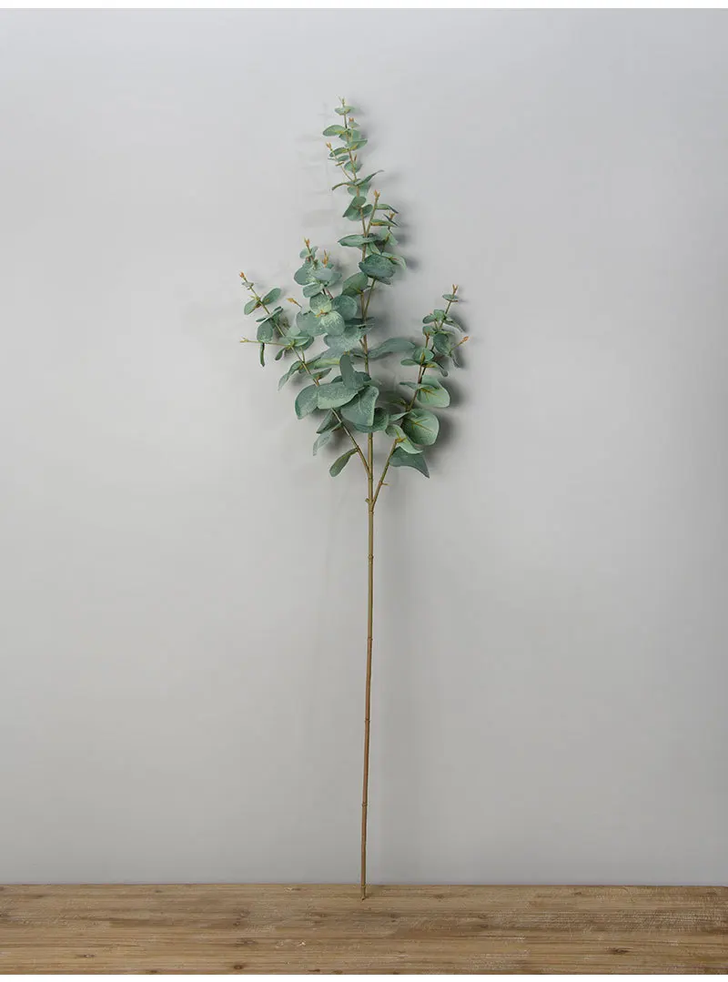 Flone European Artificial Banyan Tree Leaves Gold Money Leaves Eucalyptus Leaves Fake Plant Flowers Branch Home Decor Plant  (12)