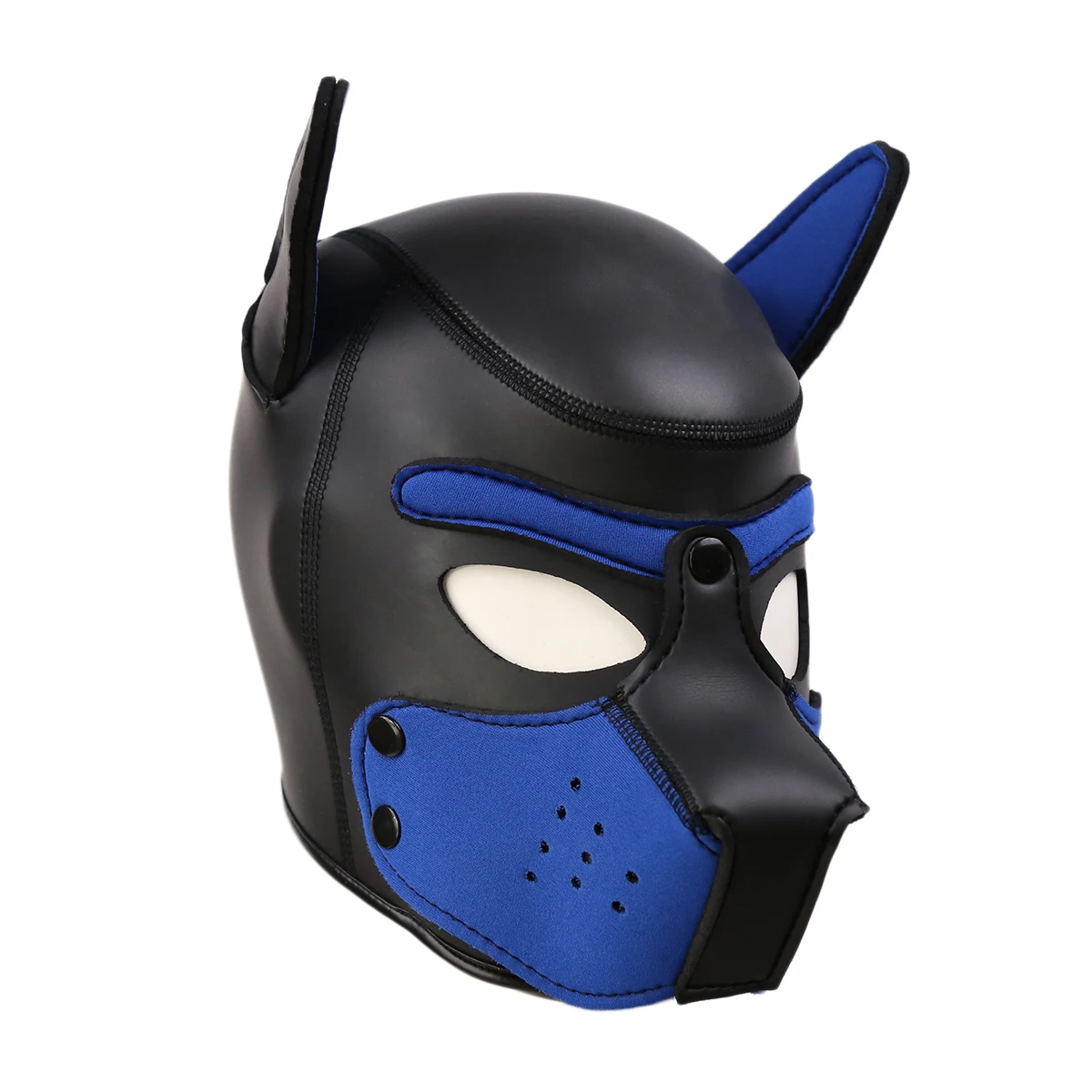 Латексная резиновая маска для косплея, ролевые игры для собак, маска для лица с ушами и пуговицами, Регулируемые мягкие аксессуары в стиле стимпанка - Цвет: as the picture
