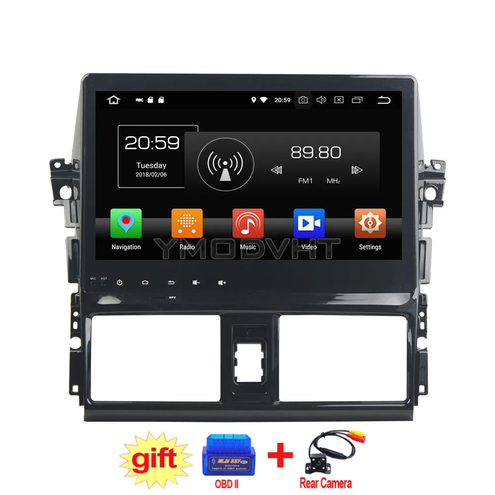 Best YMODVHT 10.1inch Android 8.0 Octa Core PX5 4GB RAM 32GB ROM Car DVD Player Radio Stereo GPS for Toyota Vios/Yaris 2013 2014 2015 0