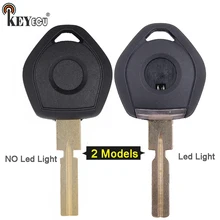 KEYECU 1x/2x para BMW Substituição de Ignição Chip De Transponder Shell Chave Do Carro Caso Fob Lâmina HU58 No/Com diodo emissor de Luz