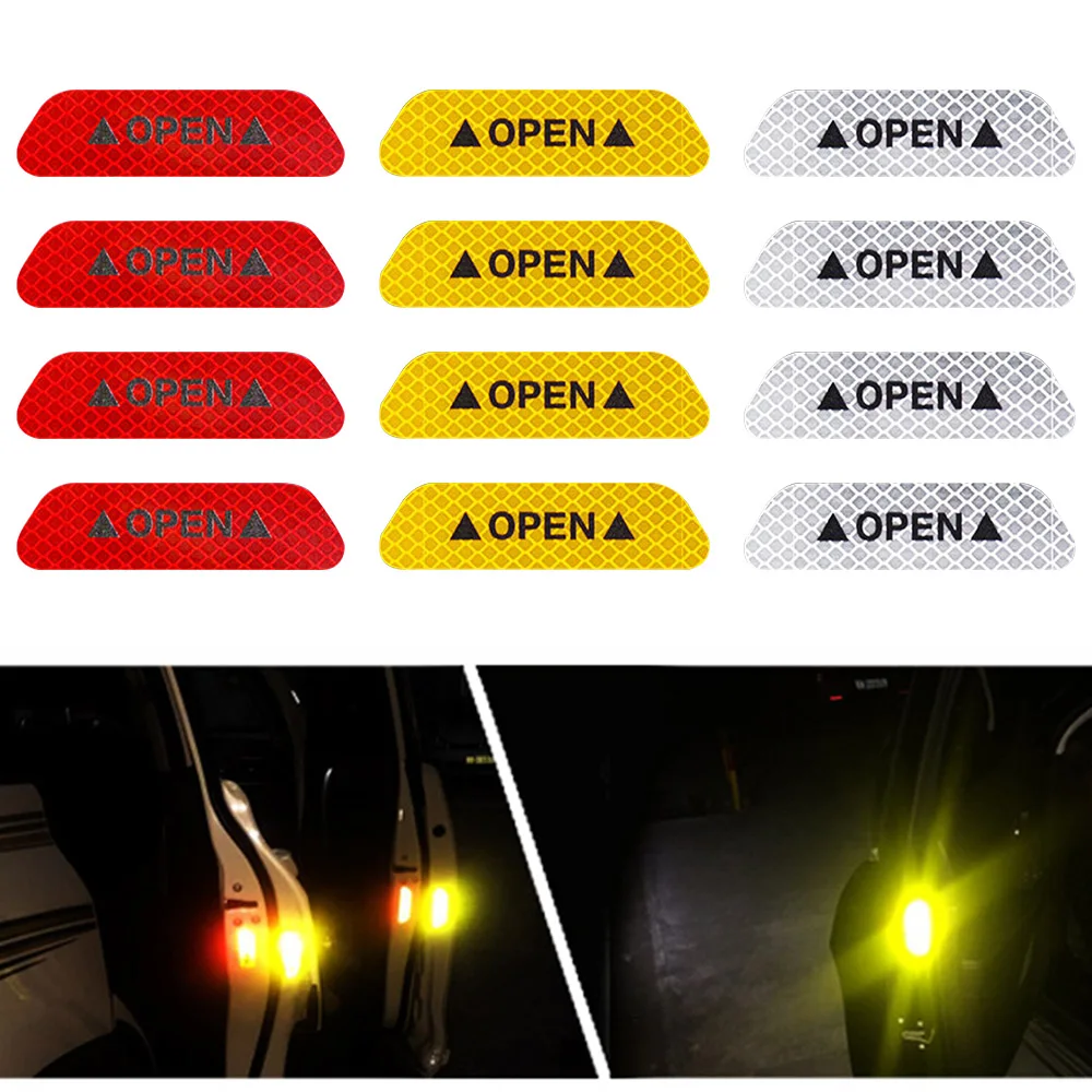 4pc/set Car warning reflector Self Adhesive Reflective Strips Sticker