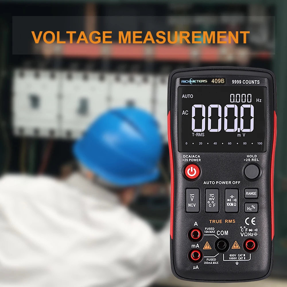 Цифровой мультиметр RICHMETERS RM409B True-RMS DC AC Напряжение Амперметр измеритель тока с аналоговым графом датчик температуры тест