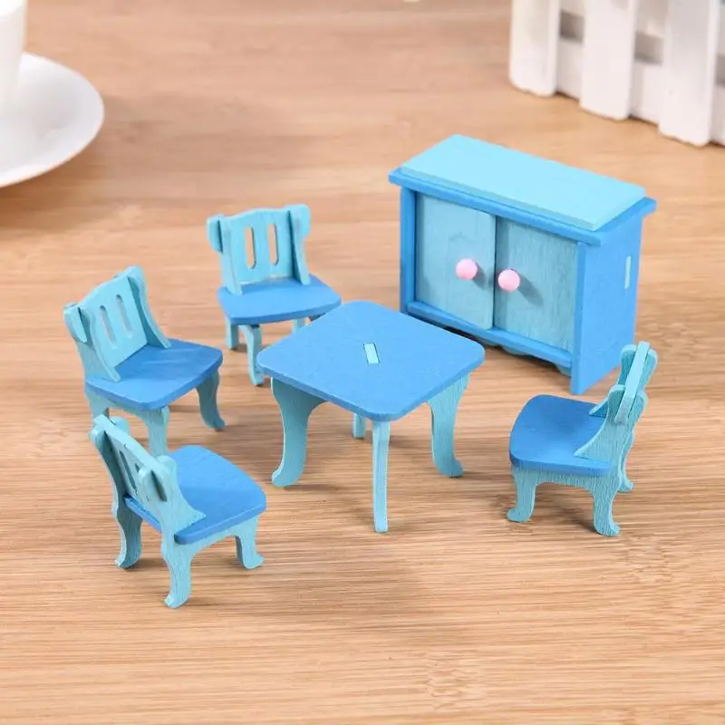 خشبية محاكاة الأثاث مجموعة ل دمية اكسسوارات الاطفال دمية مصغرة الأثاث لعب الأطفال مسرحية لعبة الفتيات دمية لعبة