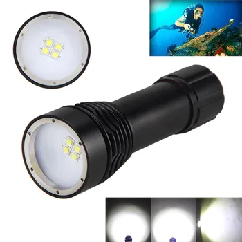 

2018 8000LM 4x XML L2 LED Underwater 100M Scuba Diving Flashlight Torch 26650 Lamp Safety & Survival Z1025