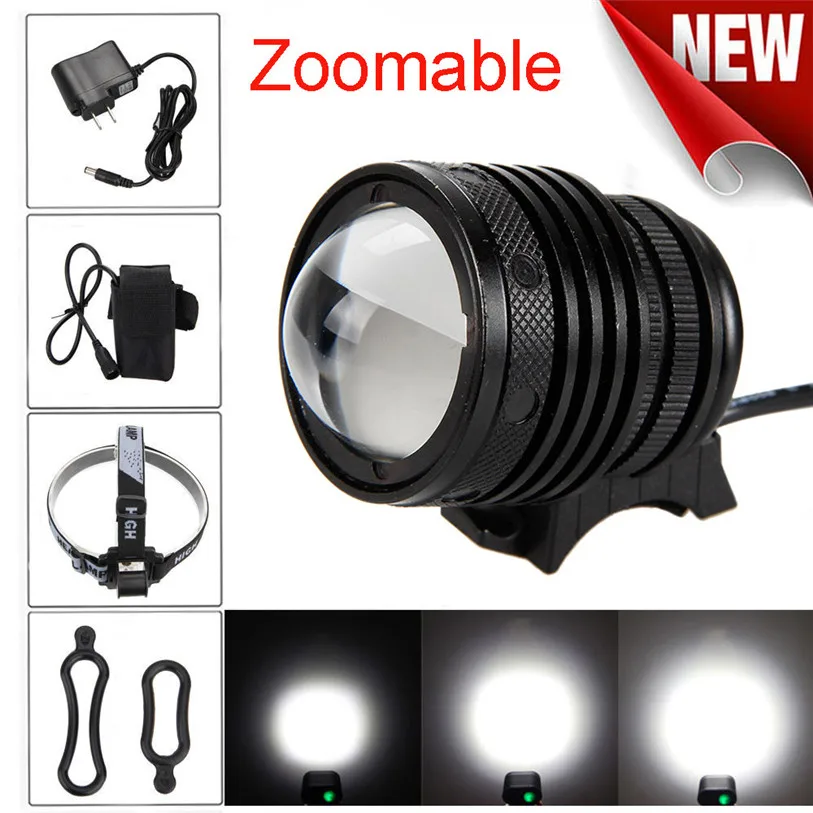 

New Zoomable T6 LED 5000 Lm Bicycle bike Head Light Headlamp Rechargeable Head Cycling Bicycle Accessories High Quality May 24
