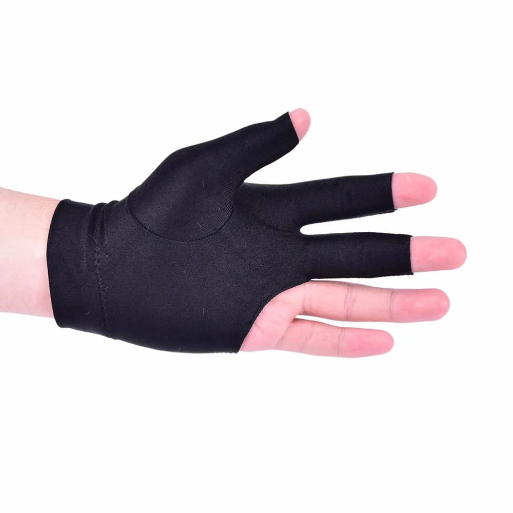 

1Pc Spandex Snooker Billiard Cue Glove Pool Left Hand Open Three Finger Glove Snooker Accessories
