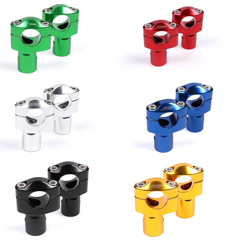Universal Motorcycle CNC Aluminum 28mm Handlebar Risers Fat Bar Rise Clamps for Honda Kawasaki