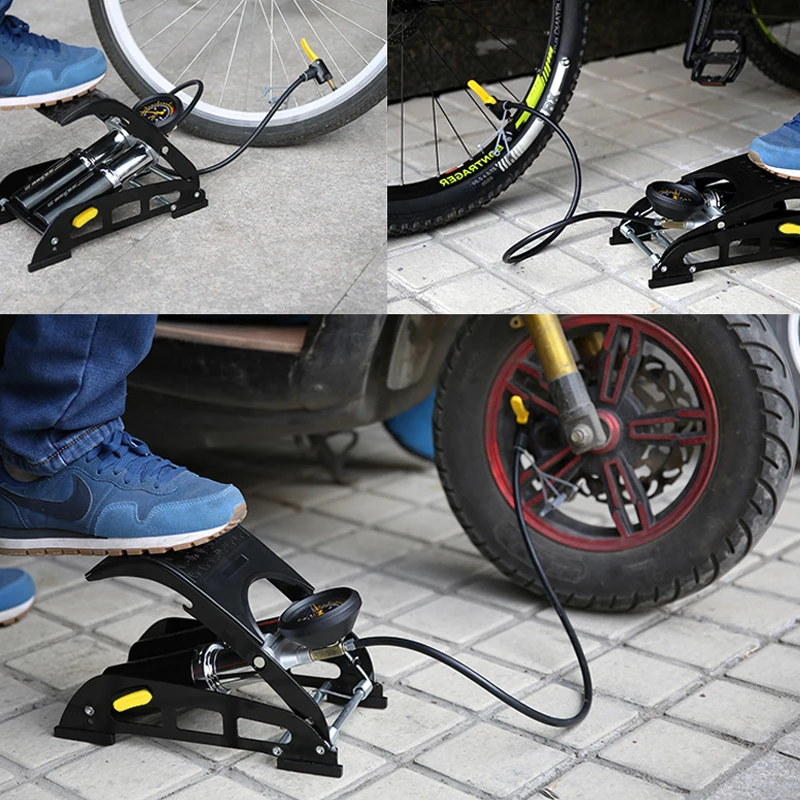 SAHOO велосипед MTB велосипед Алюминиевый сплав ножной воздушный насос портативный высокого давления стальной нескользящий насос для велосипедных автомобильных шин