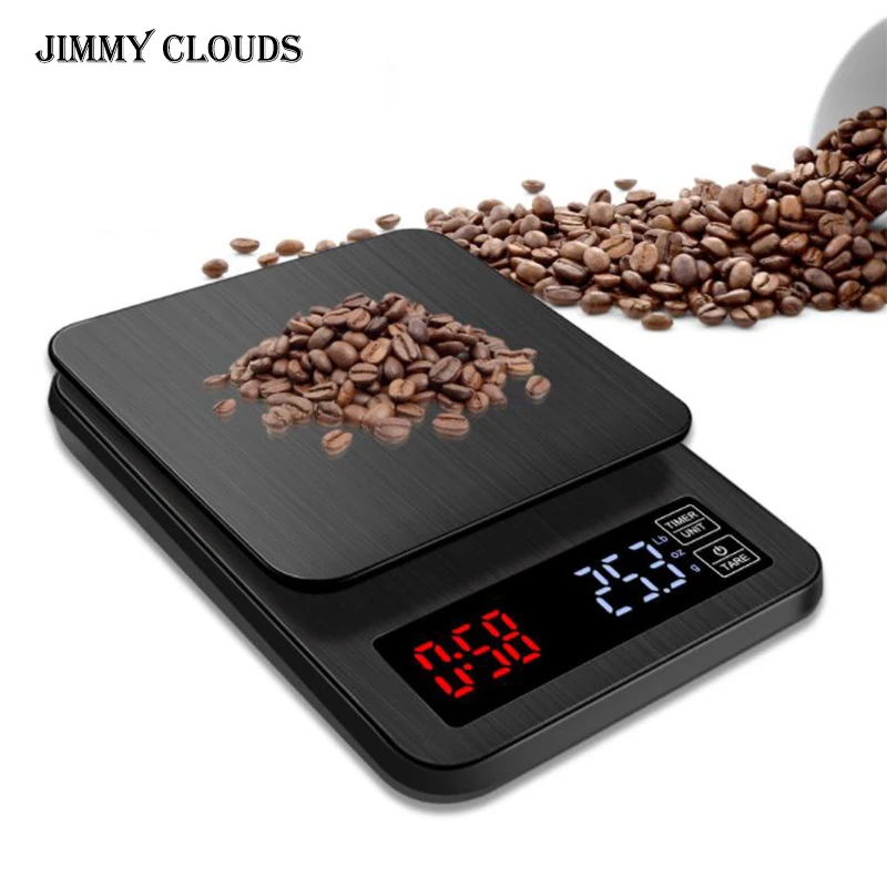 

2019 new Mini LCD Digital Electronic Drip 3kg 0.1g Coffee Scale with Timer Digital coffee weight Household Drip Scale Timer