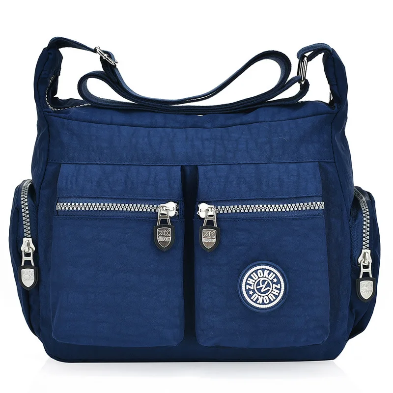 colore amp; Cerniera rosso azzurro Bag Donne Crossbody Spalla Di Moda Versatili Il Rosa blu viola Caldo Cielo Nero Delle 2018 Borse Nylon In Solidi Messenger Scuro Nuova Bq4Xw4