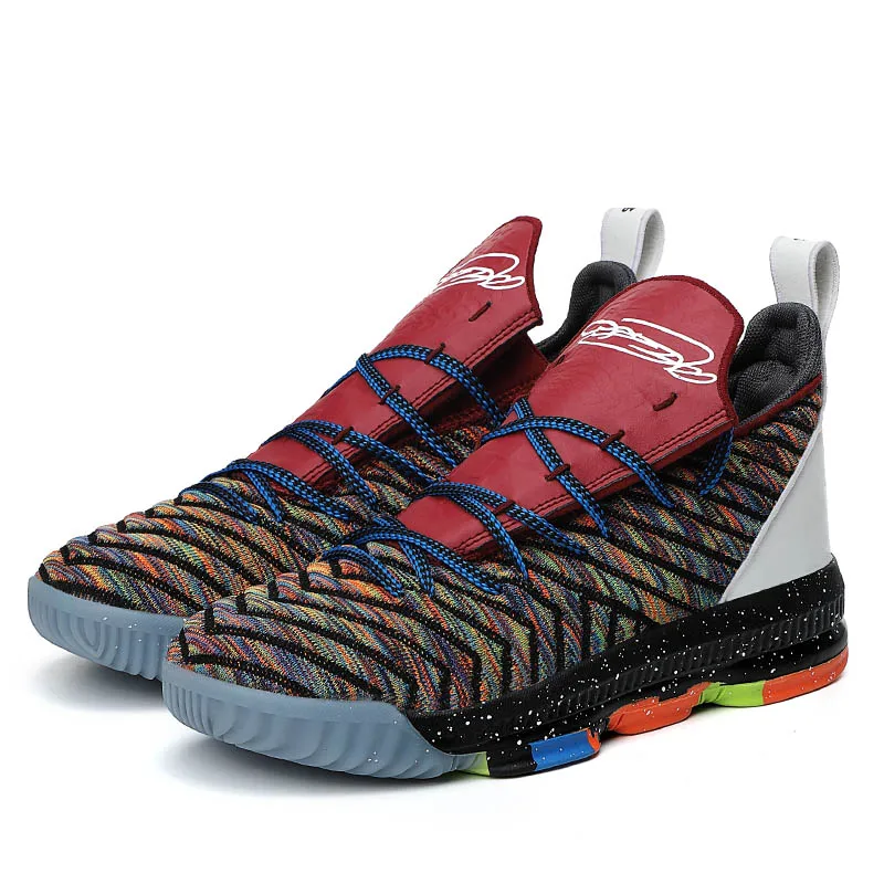 

Big Size High Top Basketball Shoes for Men Women Breathable Nonslip Basketball Sneakers Lebron Shoes Shockproof Mens Sport Shoes