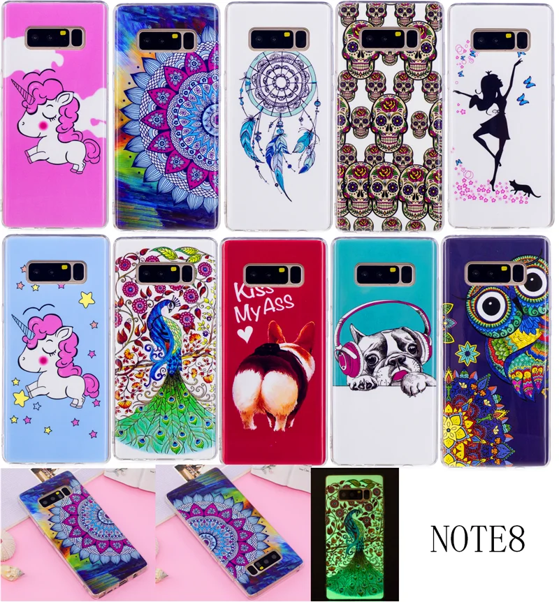 

For Samsung Note 8 N950F Case Silicone Skin Luminous Soft TPU Back Cover Phone Case for Samsung Galaxy Note 8 Note8 Soft Cover