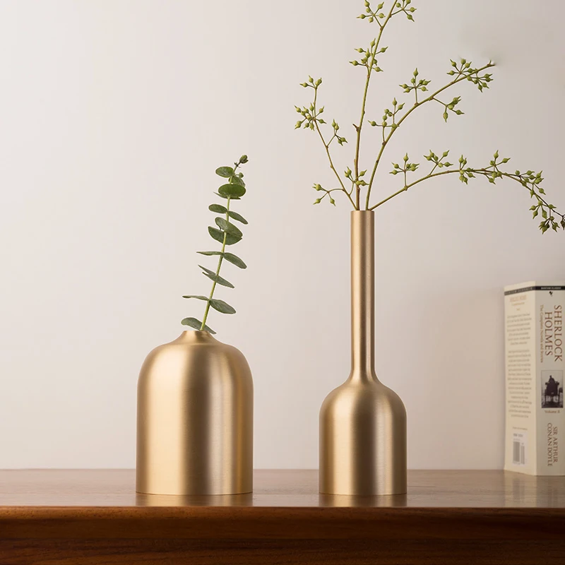 

Creative copper vase Ornament jarrones decorativos moderno gold vase Crafts Small flower vase home decoration accessories
