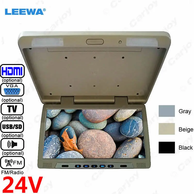 

LEEWA 24V 19"inch Roof Mounted LCD Bus Monitor Car Bus Flip Down TFT LCD Monitor with IR Transmitter TV USB SD FM VGA HDMI #1297