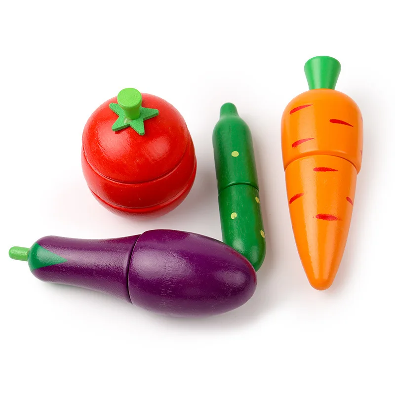 1 шт./компл. ролевые игрушки деревянные кухонные игрушки резка фруктов овощей играть миниатюрные еда дети деревянные раннее развитие