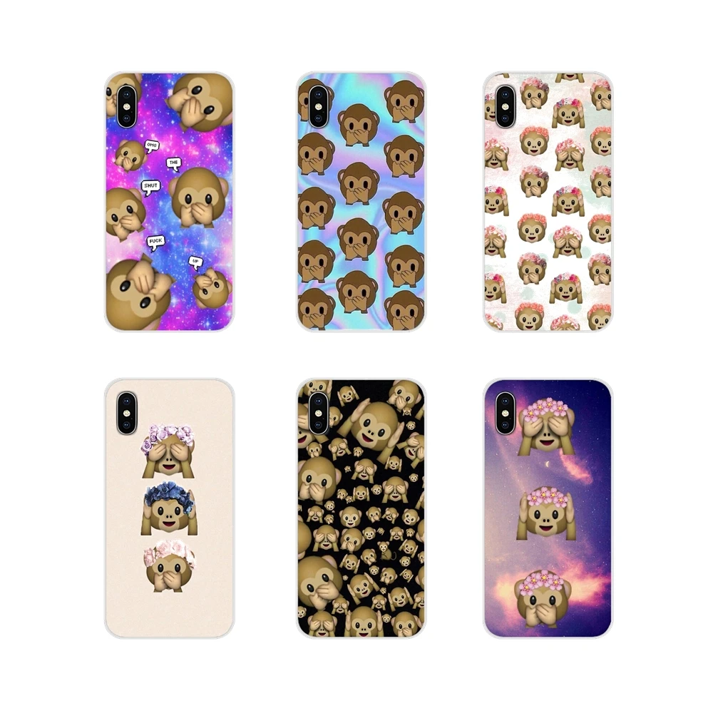 

For Xiaomi Redmi 4A S2 Note 3 3S 4 4X 5 Plus 6 7 6A Pro Pocophone F1 Accessories Phone Cases Covers Monkey Emoji Emoticons