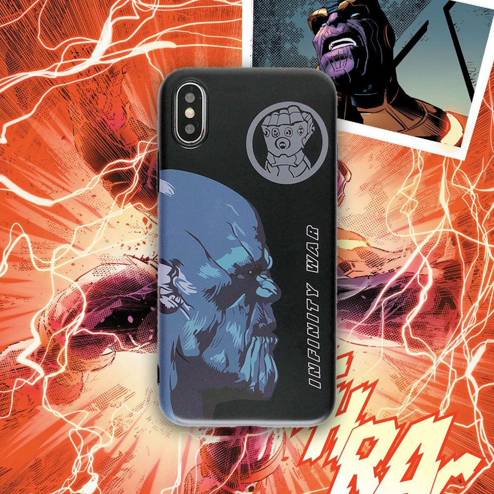 

Marvel Avenger Hero Thanos Cartoon Phone Case TPU Cover for iPhone 6 6s 7 8 Plus X XS XR XS XSMax