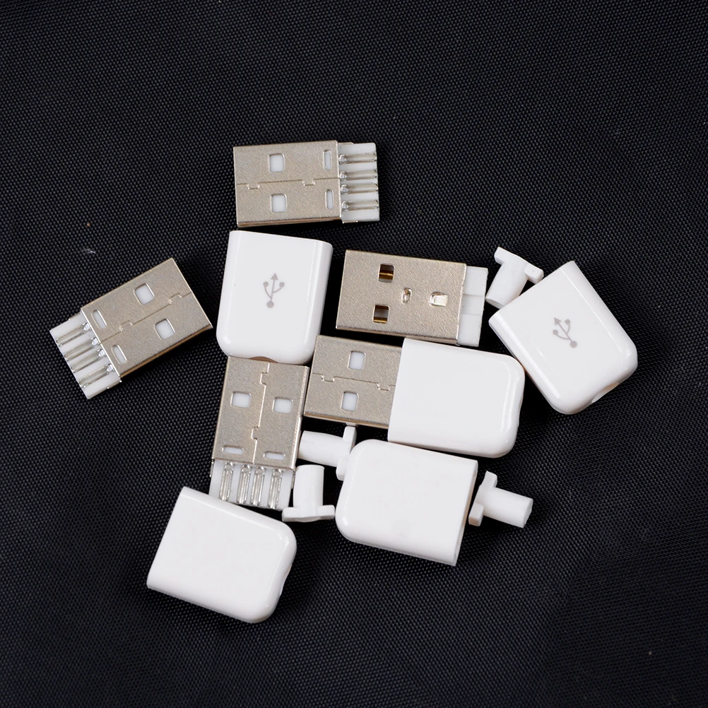 Тип штепсельную вилку 4 Pin типа папа адаптер USB 2 0 разъем припоя Черный квадрат