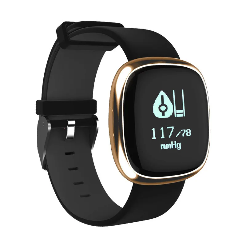 P2 Smartband мужские часы Bluetooth монитор сердечного ритма кровяного давления Шагомер фитнес-браслет спортивные часы для женщин - Цвет: gold black