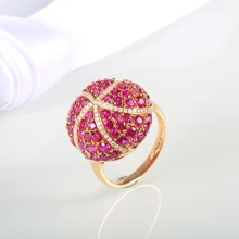 Robira Finger Rings 18K Rose Gold Jewelry Prong Setting 100% Natural Burmese Ruby and Diamond Jewelry Women’s Ring