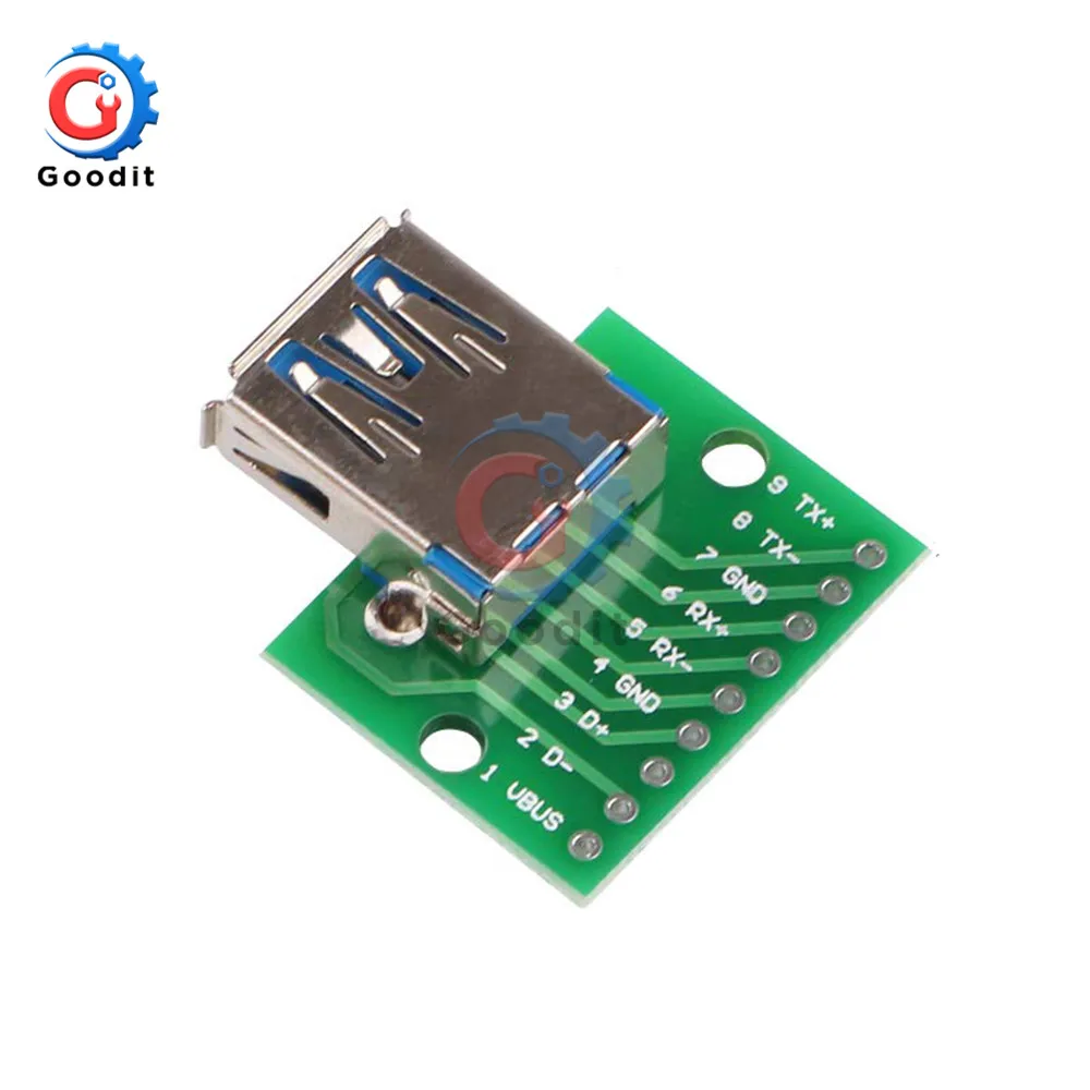 Micro Mini USB A Male USB 2,0 3,0 A Female USB B разъем интерфейс для 2,54 мм DIP PCB конвертер адаптер Breakout Board