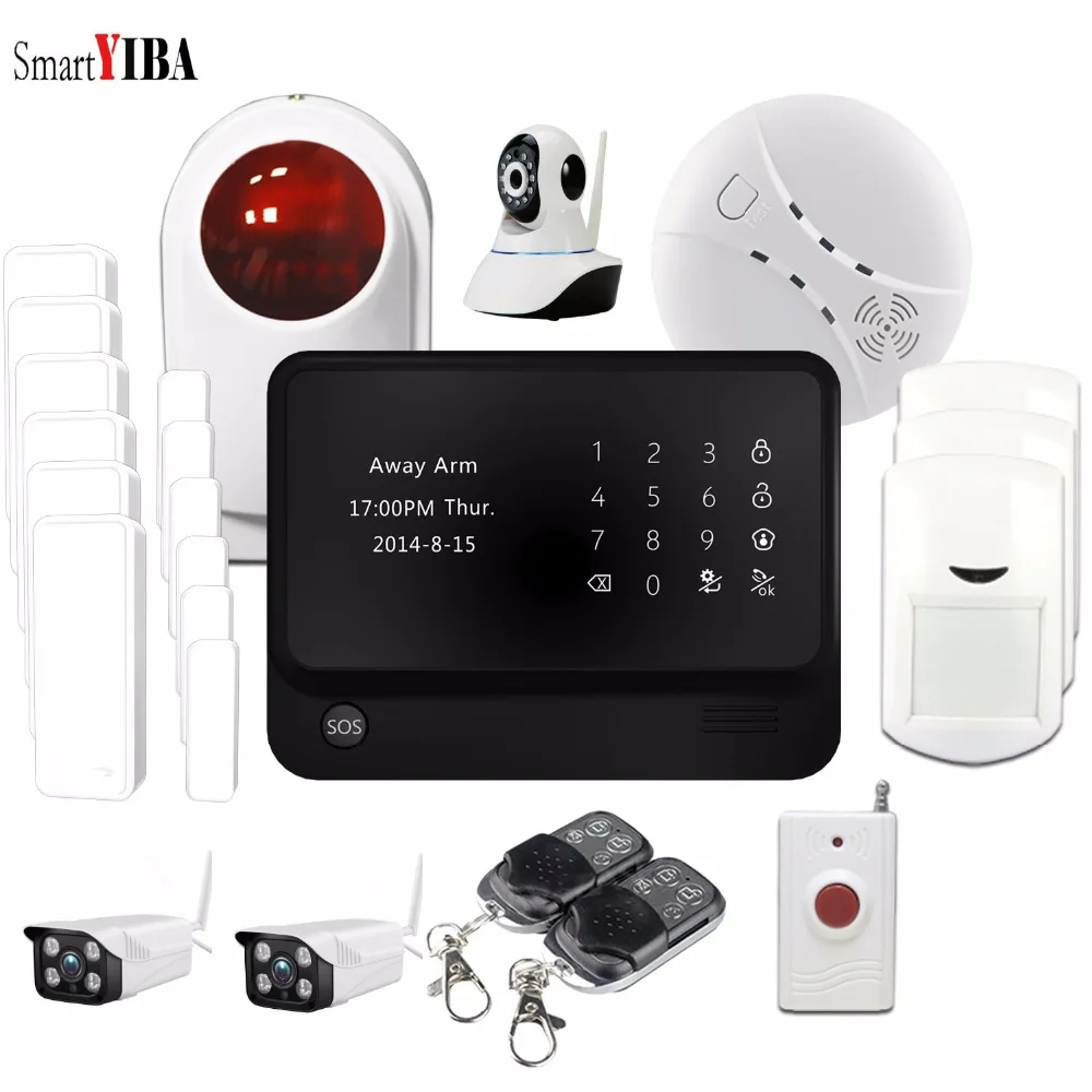 

SmartYIBA WIFI GPRS Alarmas De Seguridad Para Casa Home Anti Burglar Security IOS/Android APP Control IP Camera Panic Alarm Kits