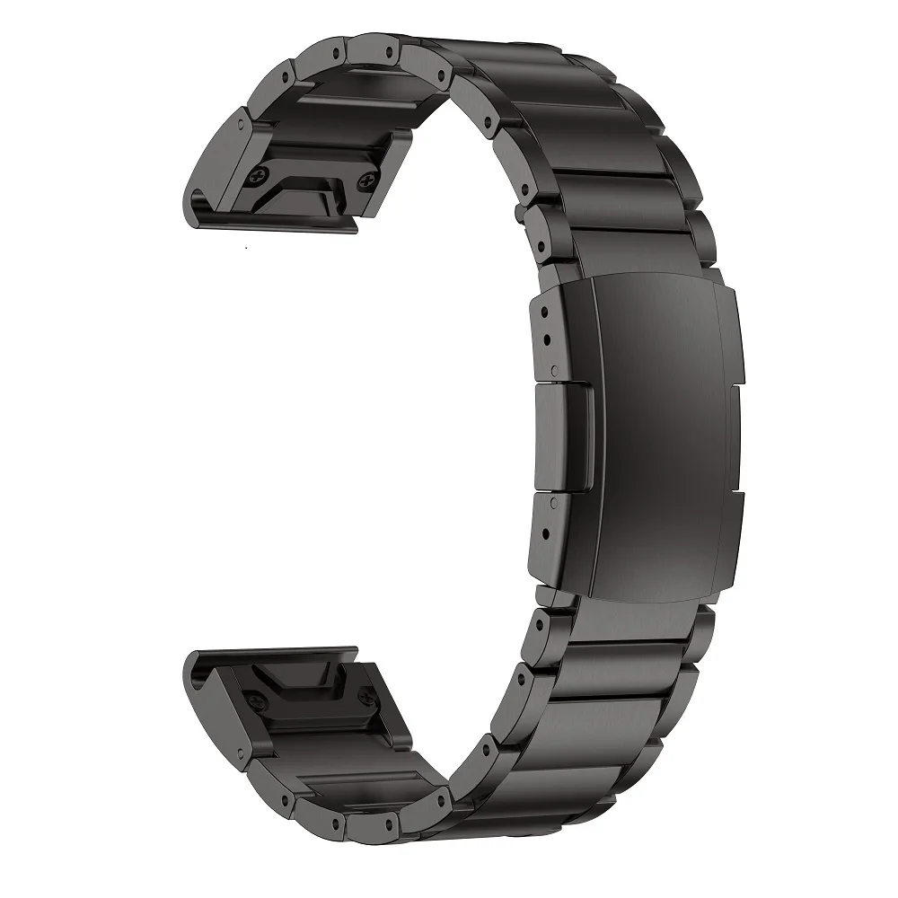 Замена браслетов Qiuk из титанового сплава для Garmin Fenix 6/Fenix 6 Pro/Fenix 5/5 Plus/Foreruner 935 аксессуары для часов - Цвет ремешка: Black