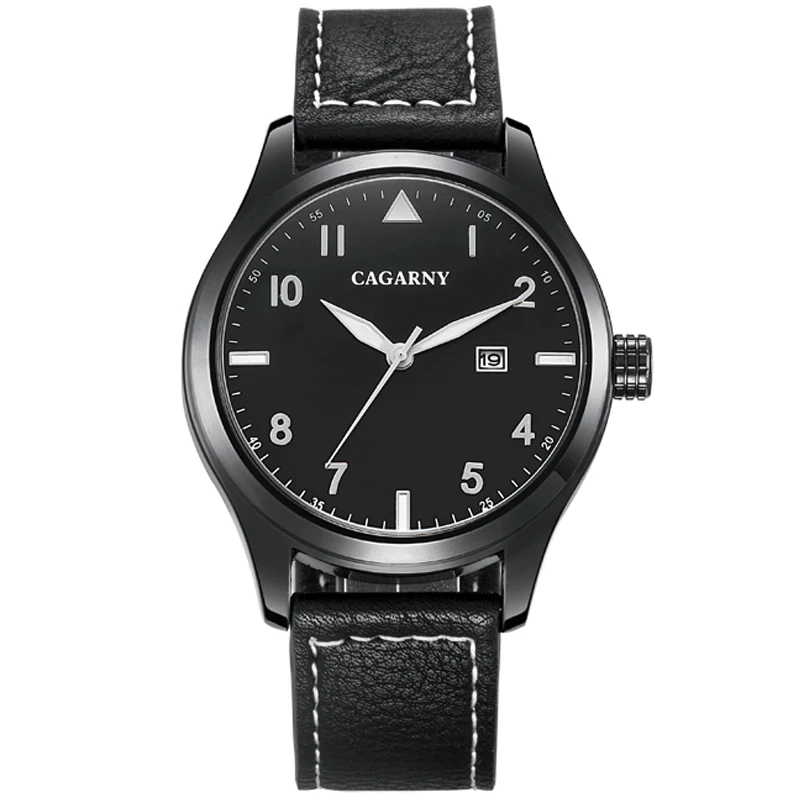 2019 classic design watch for men fashion quartz mens watches drop shipping wholesale leather strap waterproof auto date (4)