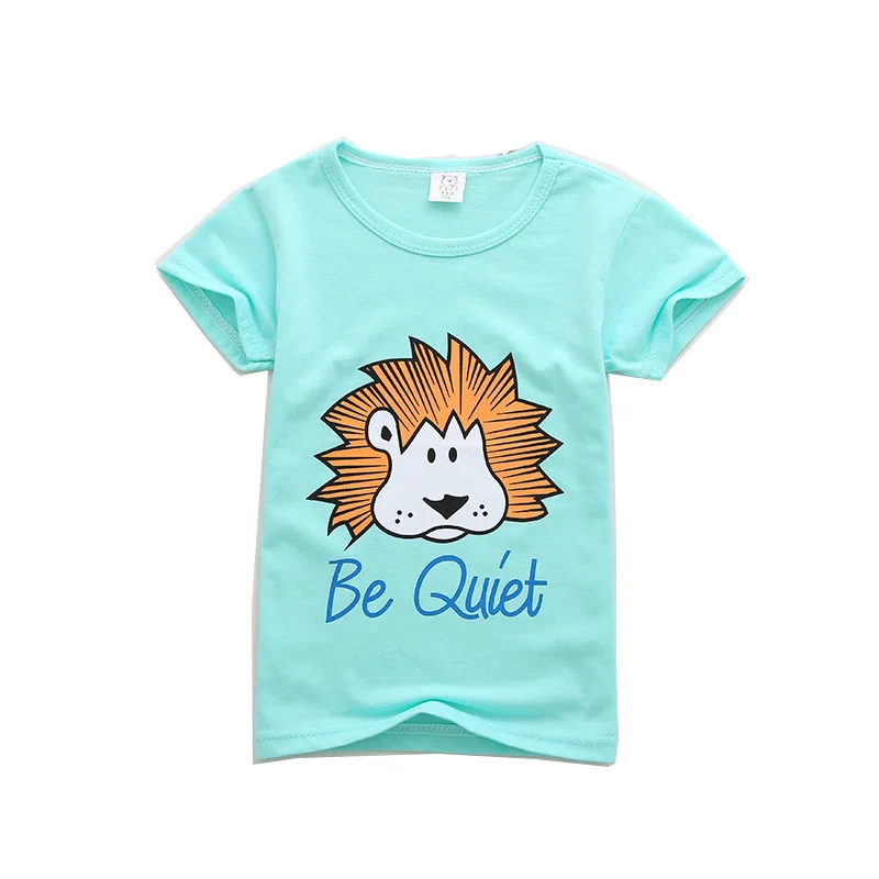 Летняя Однотонная футболка для мальчиков детская одежда с короткими рукавами, футболки детские футболки для маленьких девочек однотонные футболки для маленьких мальчиков - Цвет: lan tai yang